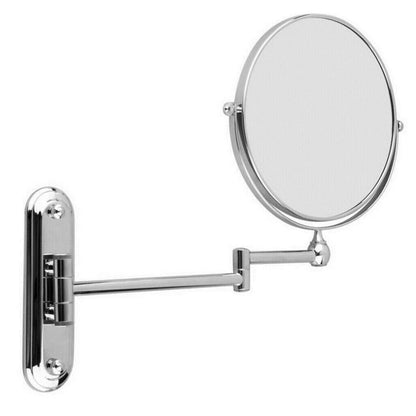 Chrome wall mount double sided magnifying mirror