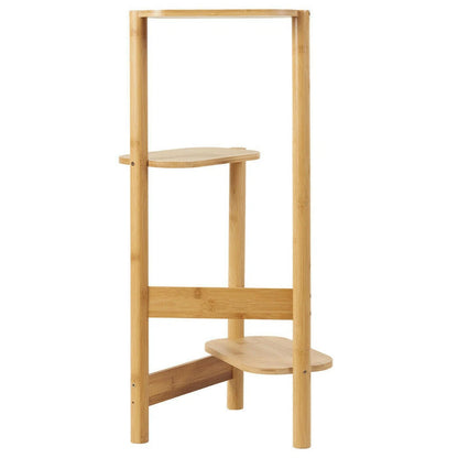 Wooden Plant Display Stand â€“ Rustic 3-Tier Ladder Shelf