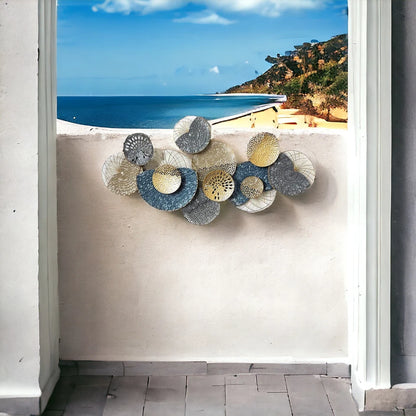 Decorative metal wall décor with intricate textured design