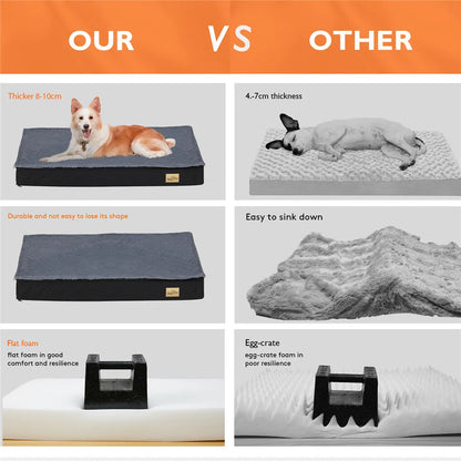 Large Orthopedic Memory Foam Dog Bed with Dual Layers(XL)