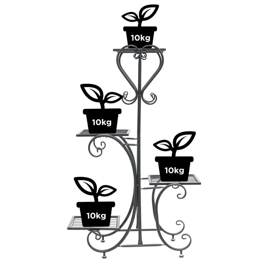4-Pot Flower Rack for Home & Garden Decor