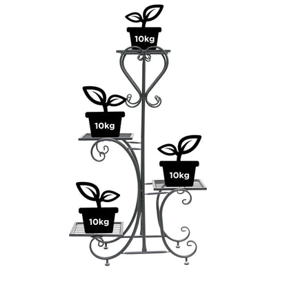 4-Pot Flower Rack for Home & Garden Decor