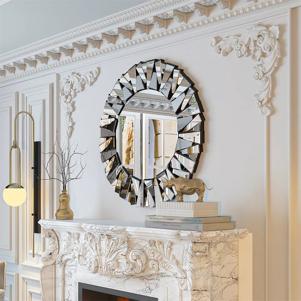 Silver mirror used in a living room