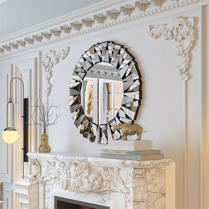 Silver mirror used in a living room