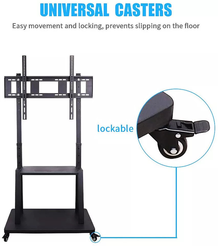 Heavy duty floor TV stand, dimensions view