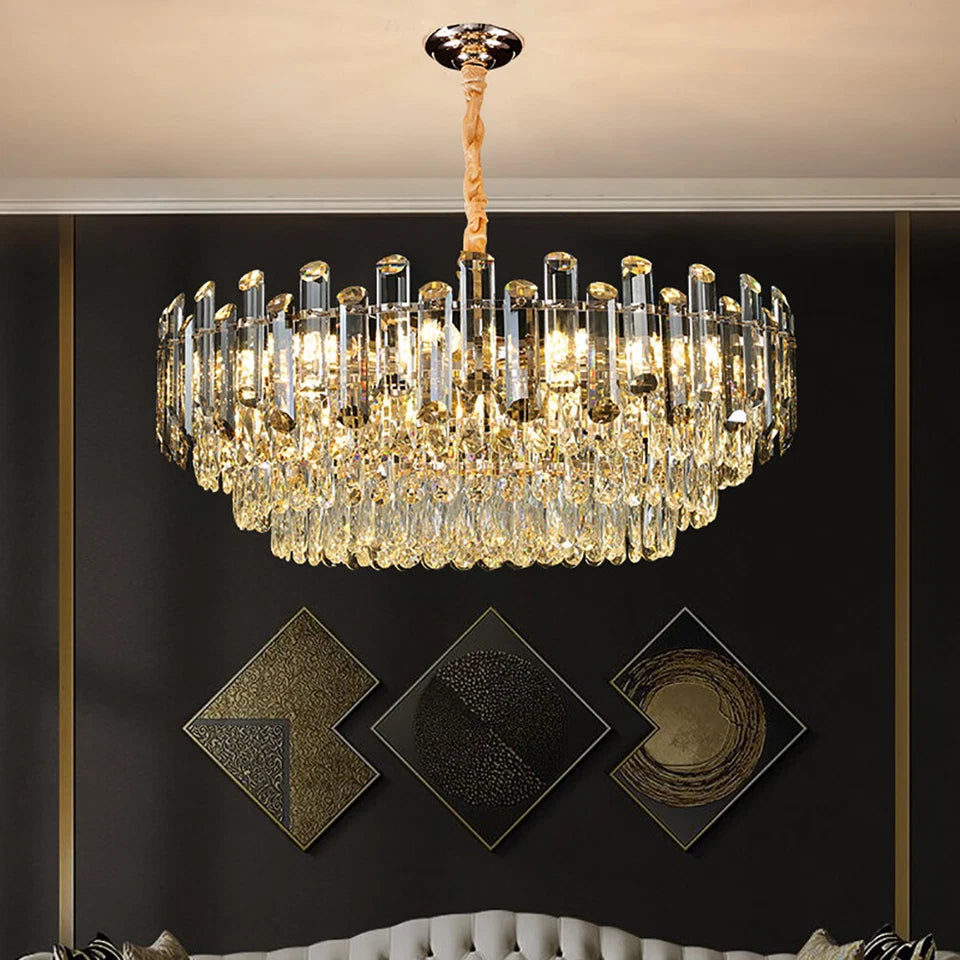 Elegant 60cm gold crystal chandelier for modern interiors