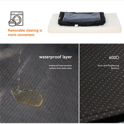 P&P Deep Gray Orthopedic Dog Bed With Foam Cushion And Washable Waterproof Cover