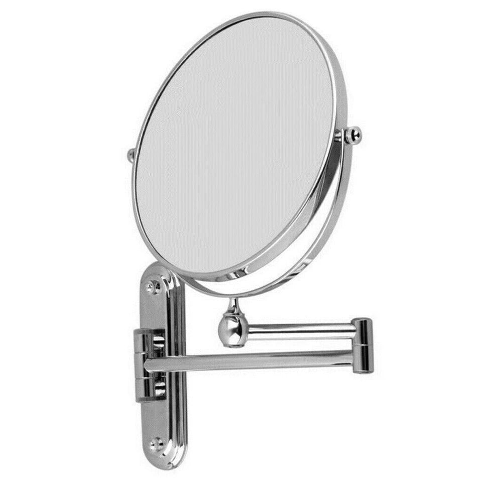 Double sided chrome bathroom magnifying mirror