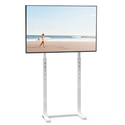 P&P White Adjustable Standing TV Stand with Cable Management for TVs