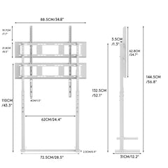 Universal TV stand with built-in cable management system