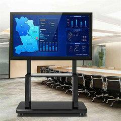 Heavy duty floor TV stand, side angle