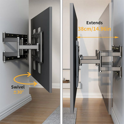 P&P Black Heavy-Duty Swivel TV Wall Mount With Articulating Arm Support