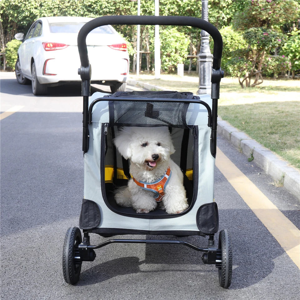 Shock-Absorbing Foldable Dog Stroller for XL XXL Dogs(L)