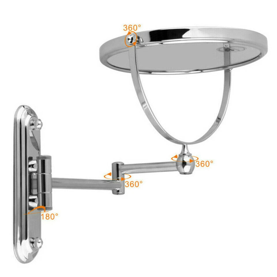 Chrome vanity mirror with wall mounted design