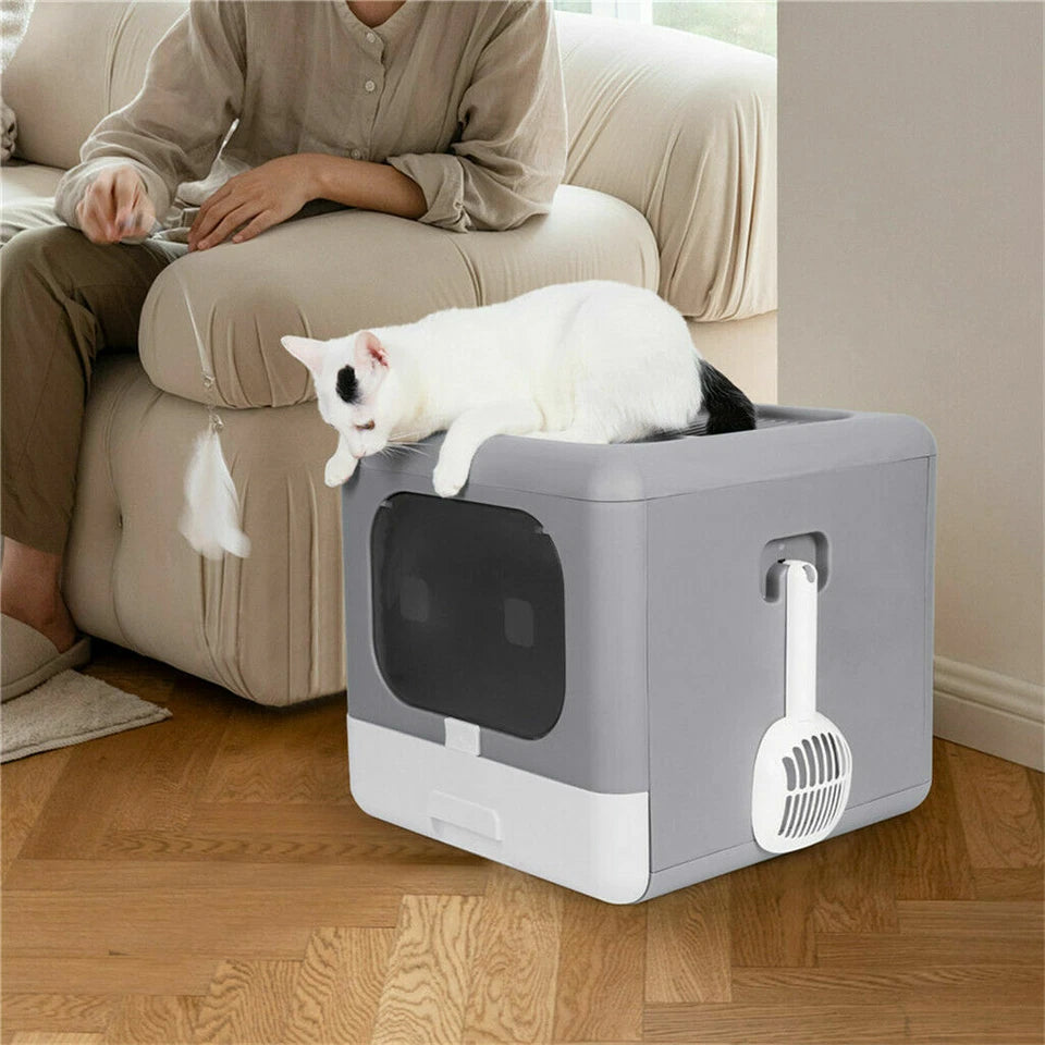 XL Foldable Enclosed Cat Toilet â€“ Leak-Proof & Covered Design