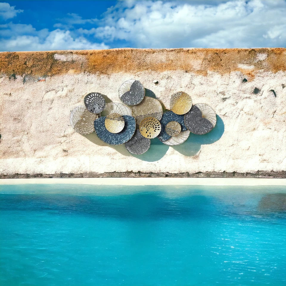 Luxury contemporary metal wall art with textured details