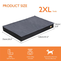 P&P Deep Gray Orthopedic Dog Bed With Foam Cushion And Washable Waterproof Cover
