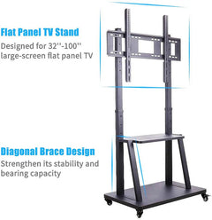 Heavy duty floor TV stand, full product view