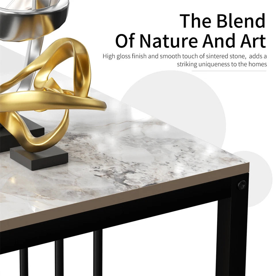 Stylish sintered stone hallway table with a modern frame