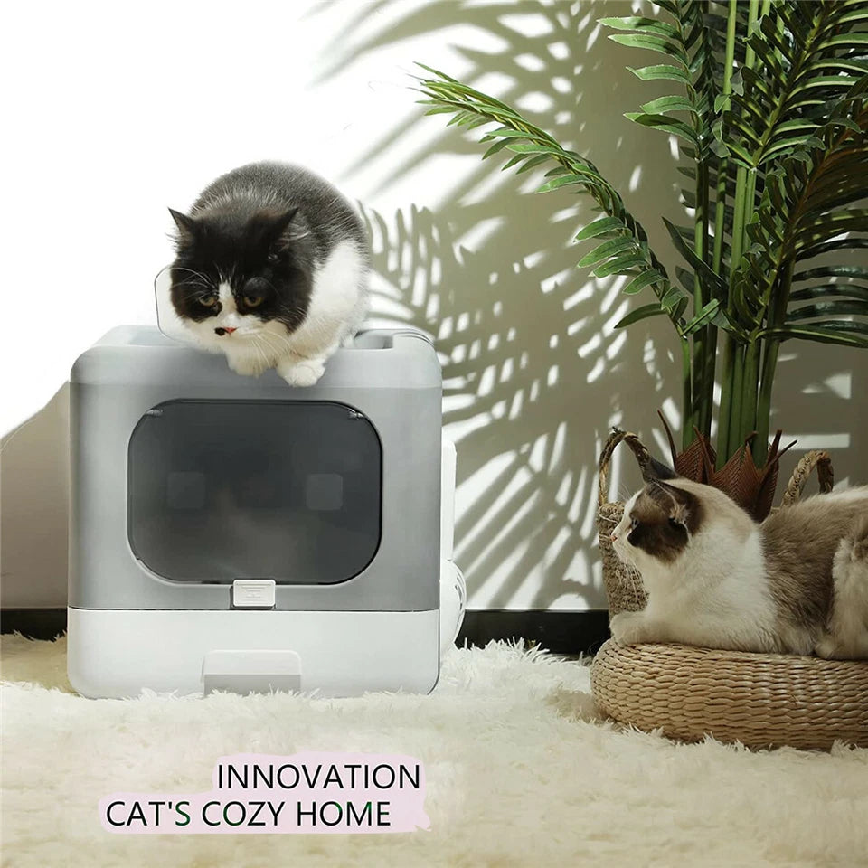 XL Foldable Enclosed Cat Toilet â€“ Leak-Proof & Covered Design