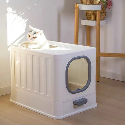 Top Entry XL Cat Litter Box â€“ Foldable & Enclosed Tray