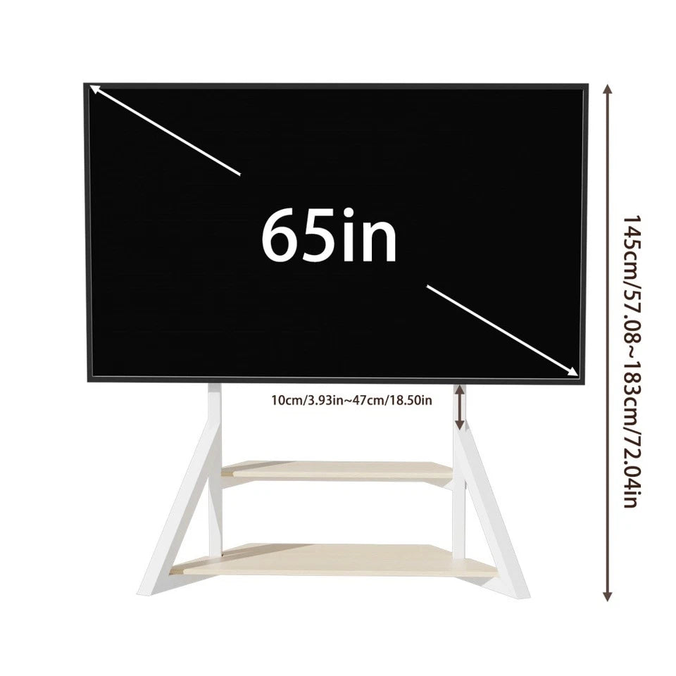 White TV display stand for home and office use