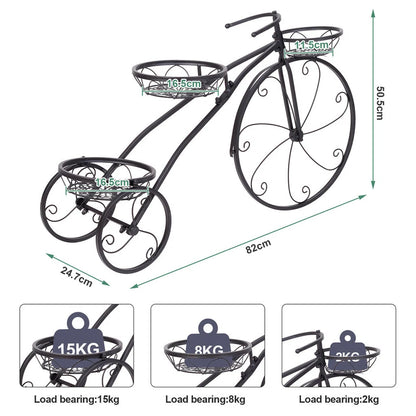 Metal Bicycle Flower Pot Stand for Patio & Garden