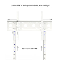 P&P White Adjustable Standing TV Stand with Cable Management for TVs