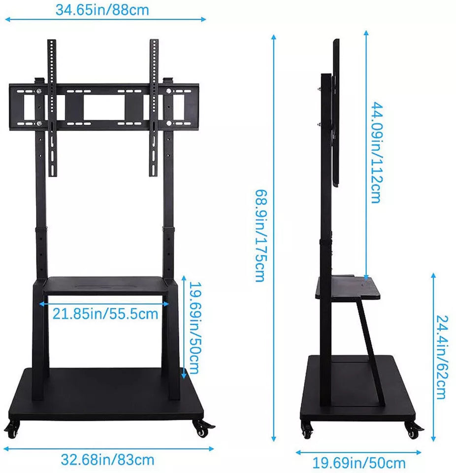 Heavy duty floor TV stand, close-up detail