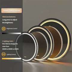 Wall mounted LED mirror with smart touch controls