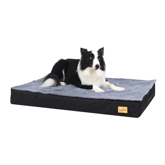 P&P Deep Gray Orthopedic Dog Bed With Foam Cushion And Washable Waterproof Cover